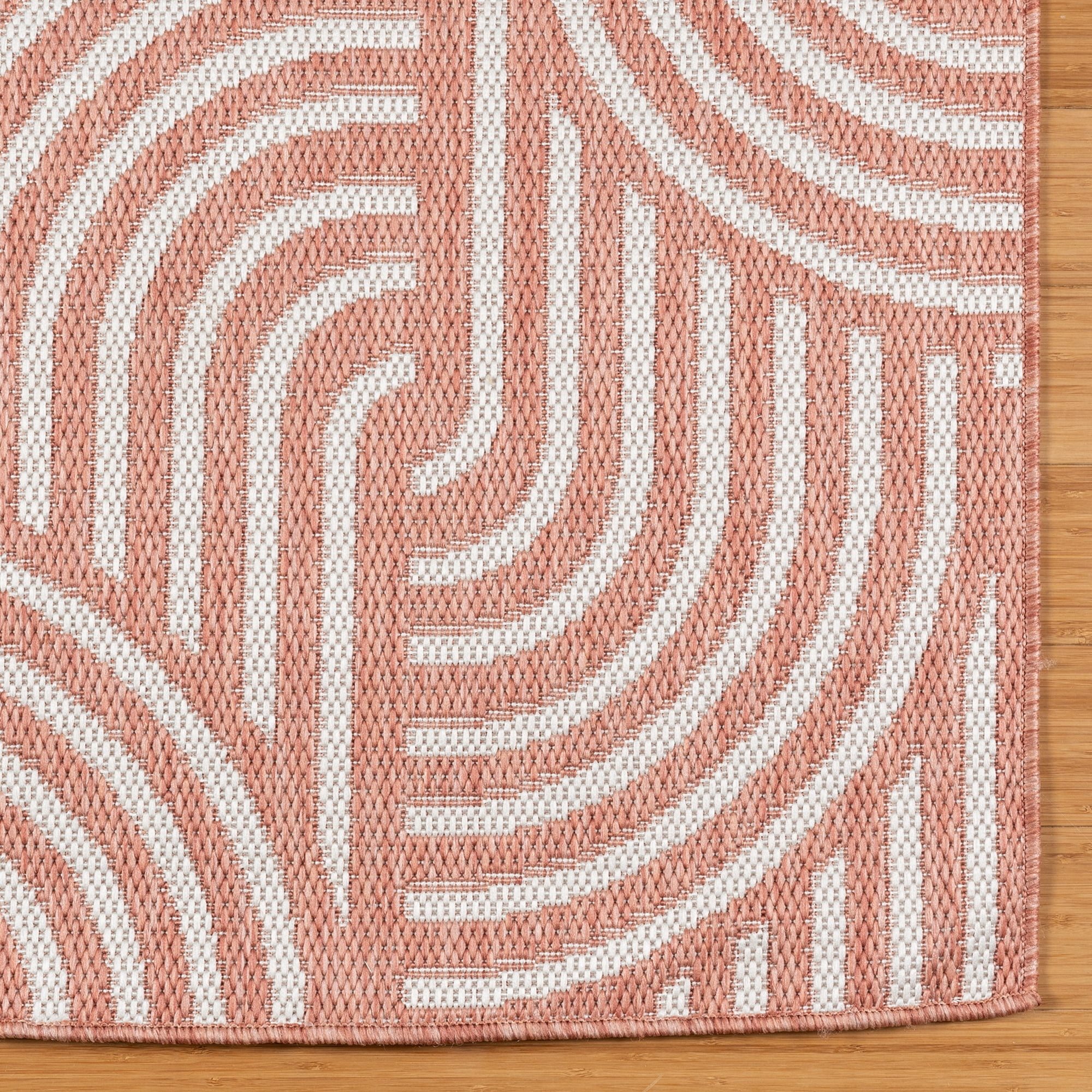 Savara Nima Indoor/ Outdoor Polypropylene Coral Flat Weave Area Rug, 9x13