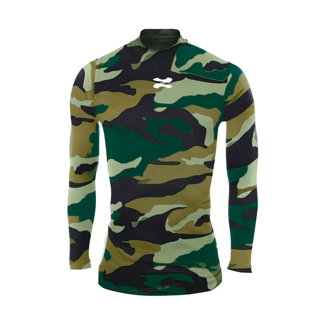 ZAPARI Playera Deportiva Manga Larga, Licras Deportivas para Hombre de Compresion con Cuello Redondo verde M