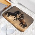 thumbnail image 6 of 1pc Two Horses in Combat Absorbent Non-Slip Bathroom Thickened Flannel Rug Decor,Soft,Quick Drying,Suitable For Indoor/outdoor Use,Bathrooms,Bedrooms,Kitchens,Terrace,Laundry Rooms,16"x24", 6 of 9