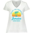 thumbnail image 3 of Inktastic Enjoy The Sunshine Jamaica Summer Paradise Women's Plus Size V-Neck T-Shirt, 3 of 5