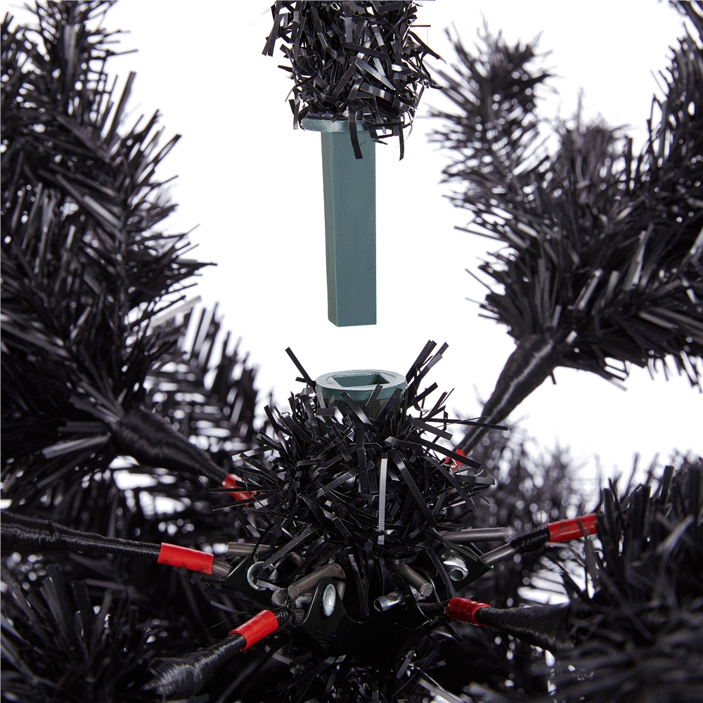 Renwick 6' Hinged Spruce Artificial Christmas Tree with Foldable Stand, Black