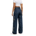 thumbnail image 7 of WCMZJ Women's Baggy Denim Pants High Waist Star Patch Loose Fit Wide Leg Jeans Trousers with Pockets, 7 of 7