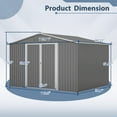 thumbnail image 2 of 10X8 FT Outdoor Storage Shed, All Weather Metal Sheds with Lockable Doors, Tool Shed for Garden, Patio, Backyard, 2 of 5