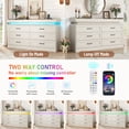 thumbnail image 2 of Blotout 6 Drawer Double Dresser with LED Lights and Charging Station, Wide Chest of Drawers and Metal Handles, Wood Storage Cabinet for bedroom, Living Room, 2 of 8