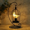 thumbnail image 6 of Battery Powered Lamp, Metal Birdcage Antique Lamp with Bird Bulb (Black), 6 of 8