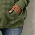 thumbnail image 5 of SYwaren Waffle Knit Hoodie for Women Long Sleeve Crewneck Sweatshirt Solid Color Tops, 5 of 7