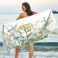thumbnail image 7 of GZHJMY Flowers Flying Insects Beach Towel Oversized Towel Blanket, Thin Lightweight Microfiber Sand Free Quick Dry Towel, 30”X60” Multipurpose Pool Bath Yoga Swim Shower Towel, 7 of 7