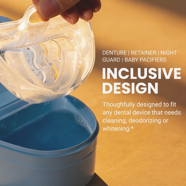 M3 Naturals Denture Bath Case & Retainer Case, Blue photo 2