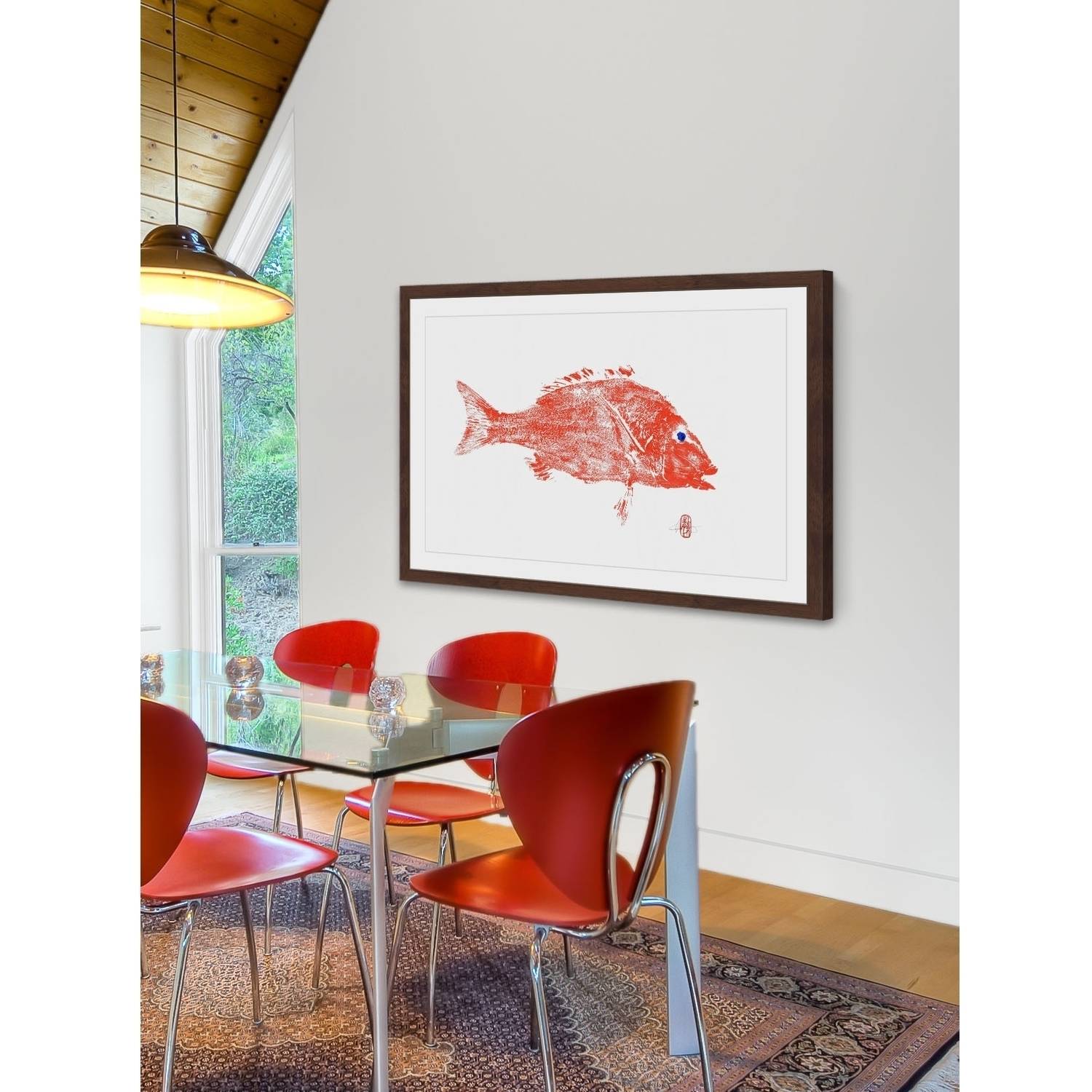 "Big Red Fish" Framed Painting Print