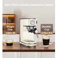 thumbnail image 3 of Máquina de café espresso atatix, 20 bares, con espumador de leche, 1,3 L, color blanco cremoso, 3 of 9