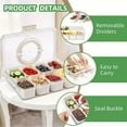 thumbnail image 2 of Asnews Divided Serving Tray with Lid and Handle, Snackle Box Charcuterie Container for Portable Snack Platters, 2 of 8