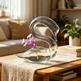 thumbnail image 3 of Graceful Swan Vase, Unique Goose Shaped Glass, Elegant Wedding Centerpiece for Table Floral Decor, Crystal Clear Flower Holder, Romantic Home Accent​, B, 3 of 5