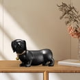 thumbnail image 2 of Estatua de perro salchicha de resina, artesanías, figura de perro salchicha para el hogar Negro, 2 of 6