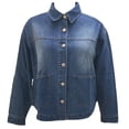 thumbnail image 1 of Chamarra George para Mujer, con Botones y Bolsillos al Frente, Mezclilla Azul Talla G, 1 of 4