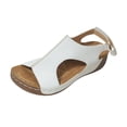 thumbnail image 2 of HTHLVMD Strap Sandals for Women, Plus Size Women's Hook & Loop Sandals - Platform Beach Wedges With Breathable Cut-Out Design & Non-Slip Stitched Seams, Wide Width Orthopedic Summer Shoes, White 8, 2 of 6
