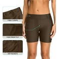 thumbnail image 3 of Alove Women's Solid Stretchy Swim Shorts With Pocket High Rise Swimsuit Trunk, 3 of 6