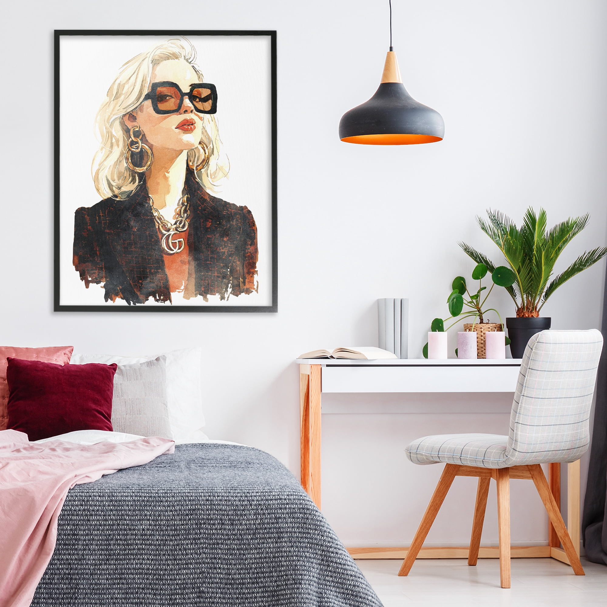 Stupell Industries Luxurious Gilded Gaze Black Framed Giclee Art, design by Svetlana Aleynikova