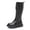 X116-Black, variant on Y-Sunset Girls Leather Lace Up Knee High Boots with Side Zipper Fashion Comfortable Round Toe Low Heel Combat Riding Boots Winter Tall Boots Little Kid/Big Kid