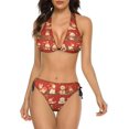 thumbnail image 1 of NICKSUN Women's Bikini Sets, Cute Print Two Piece Bathing Suits Sexy Halter Padded Bikini Swimsuits, 1 of 6