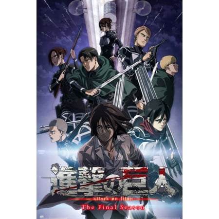 Attack On Titan - The Final Season - Manga / Anime TV Show Poster (Eren & The Crew) (Size: 24" x 36")