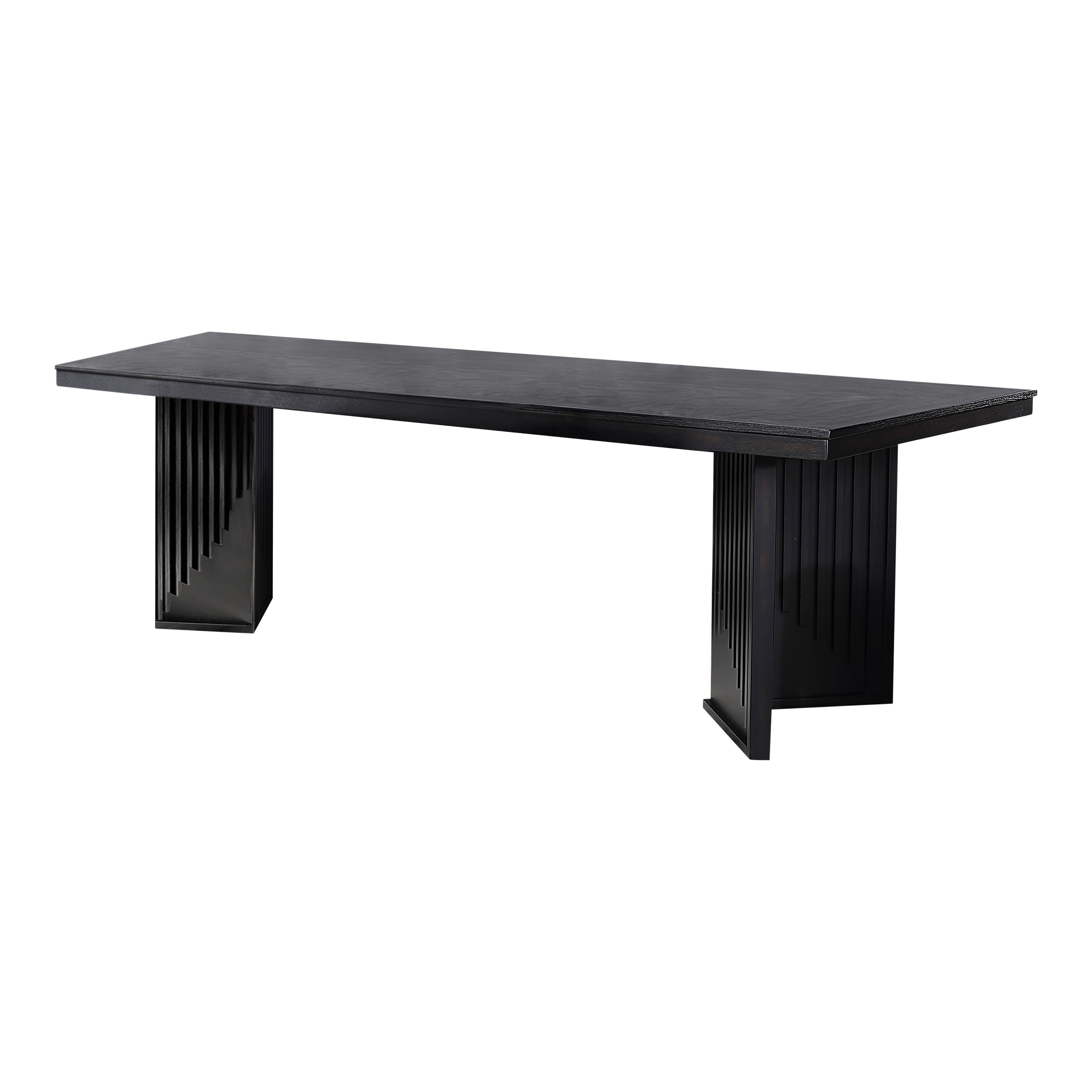 Furniture of America Bramble Extendable Solid Wood 95-inch Dining Table, Black