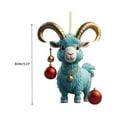 thumbnail image 3 of Christmas Lamb Hanging Ornaments Set Acrylic Cartoon Sheep Holding a Gift Box and Christmas Ball Xmas Tree Pendant 2D Flat Car Rear View Mirror Accessories Farmhouse Holiday Decoration, 3 of 4