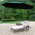 thumbnail image 2 of Oakland Living 2108-2106-4110-GN-4-AB Mississippi Cast Aluminum 1 Cushioned Chaise Lounge with 18 in. Side Table, Plus 10 ft. Cantilever Umbrella, Antique Bronze, 2 of 3