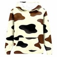 thumbnail image 6 of Kids Hoodie Fleece Cow Print Pullover with Pockets Warm Animal Hooded Sweatshirt, Long Sleeve,Cozy, Casual, Loose Fit, for Girls Ages 3-14 Years, 6 of 6