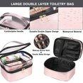 thumbnail image 4 of Estuches de cosméticos de viaje de doble capa Organizador de maquillaje Bolsas de artículos de tocador, 4 of 5