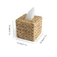 thumbnail image 3 of HCBY Natural Grass Tissue Box Holder 5.7", Straw Woven Removable Tissue Cover for Standard Box, Handcrafted Water Hyacinth Storage for Kitchen Counter, 3 of 5