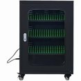 thumbnail image 1 of wonima02 20/30/40/50/60 Slot Cell Phone Locker Charging Station with USB Ports, Sliding Doors, White/Black, 270 Meters Deep, Living Room, Home Office, Office 50slots-Black, 1 of 1