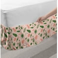 thumbnail image 2 of Hawaiian Bed Skirt, Jungle Setting of Humming Birds and Toucans in Soft Tones, Elastic Bedskirt Dust Ruffle Wrap Around for Bedding Decor, 4 Sizes, Blush Fern Green, by Ambesonne, 2 of 2