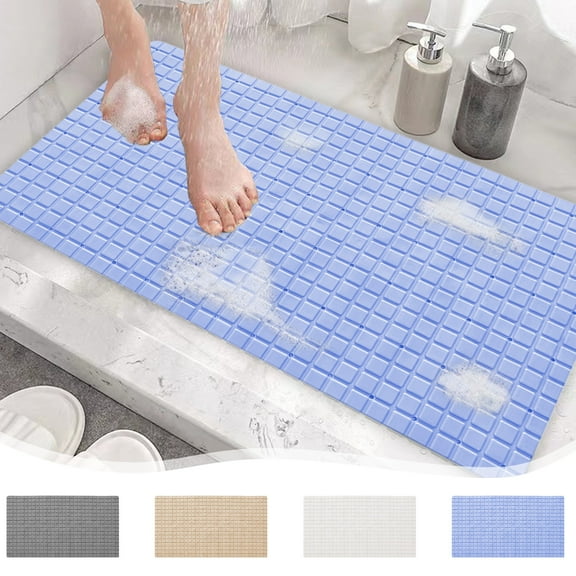 kcavykas Non-Slip PVC Bathroom Mat, 28x15 Anti-Fall Foot Massage Bath Rug, Soft and Safe for Wet Areas