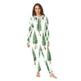 thumbnail image 5 of 1 Piece Adult Onesie Pajamas Cozy & Loose-Fit Sleepsuit Loungewear with Pockets Watercolor Green Christmas Tree Large, 5 of 7