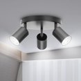 thumbnail image 1 of Lámpara de techo redonda GU10, lámpara de techo de 3 focos, lámpara de techo de cocina, lámpara de techo LED ajustable, lámpara de techo, lámpara de techo negra, lámpara de techo para cocina, sala de, 1 of 5
