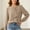 *Khaki, variant on ClodeEU Women's Mock Neck Ruffle Front Long Sleeve Chiffon Shirt,Solid Elegant Office Dress Blouse Blue,Women's Plus L