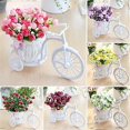 thumbnail image 3 of Soporte para plantas con flores artificiales para bicicleta, macetero nostálgico para jardín, decoración para el hogar y bodas (morado), 3 of 4
