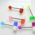 thumbnail image 6 of New 10 Colors Pill Capsule Tongue Nipple Bar Ring Barbell Body Jewelery Piercing B6O1, 6 of 9