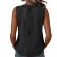 thumbnail image 5 of Hearthz Women's Striped V Neck Sleeveless Tops for Women 3 Buttons Henley Curved Hem Womens Tank Tops Lightweight Textured Vest, 5 of 7