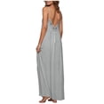 thumbnail image 4 of FRSASU Backless Cami Dresses for Women, Lace Low Back Housedress, Casual Flowy Sleeveless Solid Open Back Sundress Gray, 4 of 9