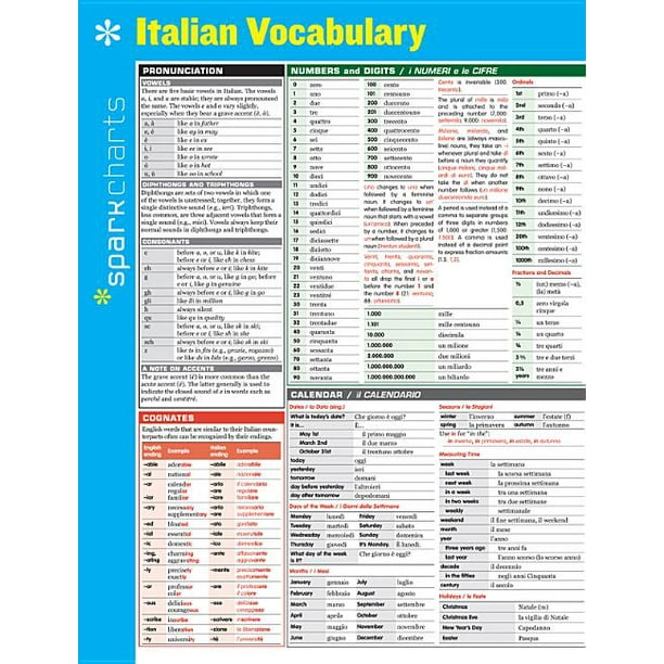 Sparkcharts: Italian Vocabulary Sparkcharts, Volume 32 (Other ...