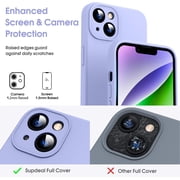 Liquid Silicone Case for iPhone 14, [True Liquid Silicone] [Anti Fingerprint] 4 Layer Phone Case Protective Cover, Full Coverage Around Camera & Built-in Microfiber, 6.1, Purple