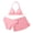 A-Pink, variant on Girls Swimsuits with Cover Up Skirt 3 Piece Halter Triangle Bathing Suits Bikini Set for Size 5-14