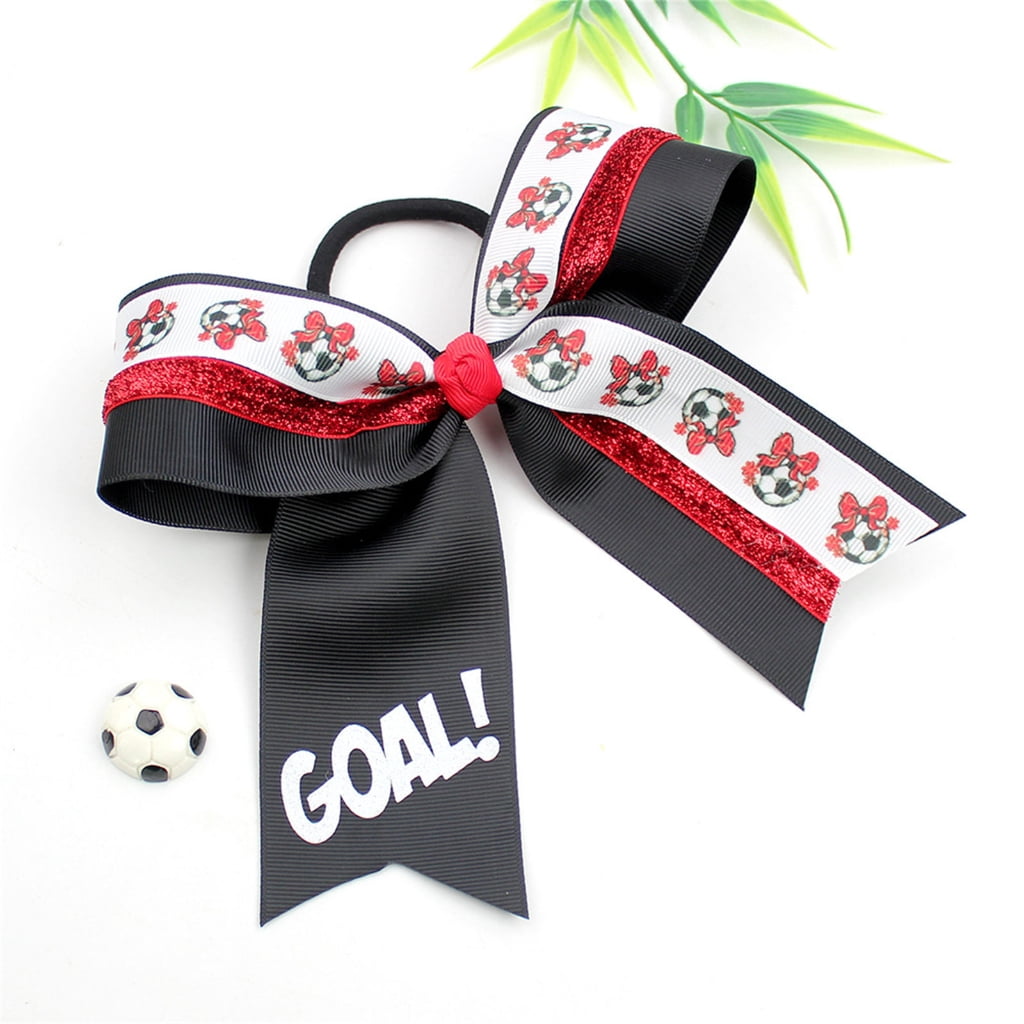 Miiottaa 10PCS Sport Fabric Hair Bowknots Supporter Hair Decorations Designed For Soccer Enthusiasts And Party Styling