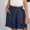 Dark Blue, variant on Bzhegqhd Fashion Women Summer Lace Elastic Waist Casual Shorts Pocket Pants