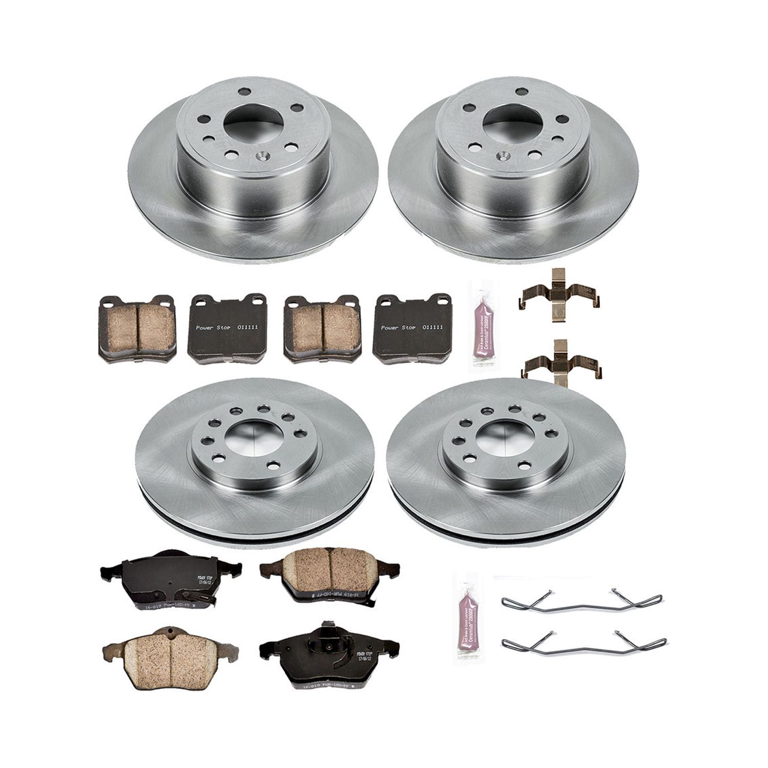 Power Stop Front and Rear Stock Replacement Brake Pad and Rotor Kit KOE835