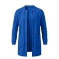 thumbnail image 7 of ZACPNCV Men's Long Cardigan Coat Solid Color Collarless Coat Open Front Button Down Jacket with Pockets Casual Slim Fit Winter Overcoat, 7 of 7