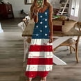 thumbnail image 2 of Cmfcve Women’s 4th of July Patriotic Dresses Sleeveless V-neck Summer Maxi Dress Flowy Printed Bohemian Vacation Dresses, 2 of 5