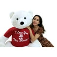 thumbnail image 6 of I Love You This Much Life Size Stuffed White Teddy Bear,  3 Feet Tall and 3 Feet Wide, 6 of 10
