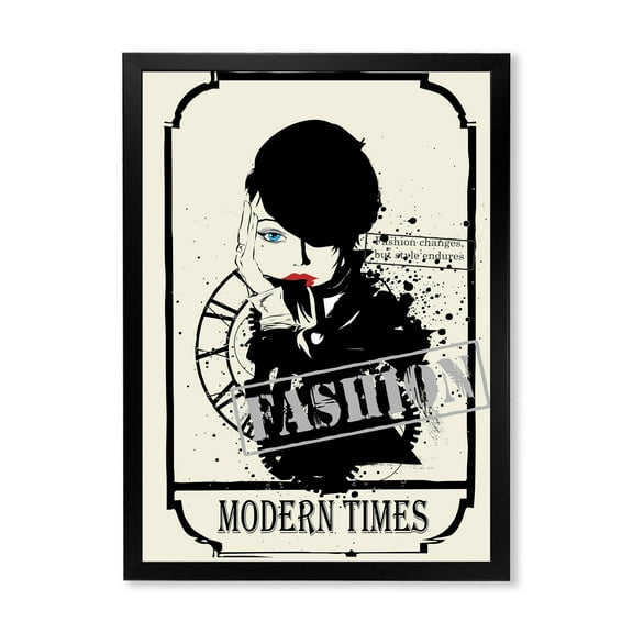Designart 'Style Passion Life Fashion Woman VII' Vintage Framed Art Print